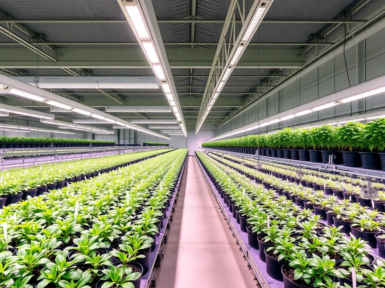 Estufa de cultivo profissional com ambiente controlado